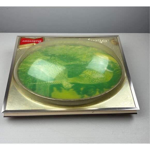 Vtg 3D Budweiser Beer Sign King Of Beers Sign Pheasant Bubble Light Bar Working - Picture 8 of 13